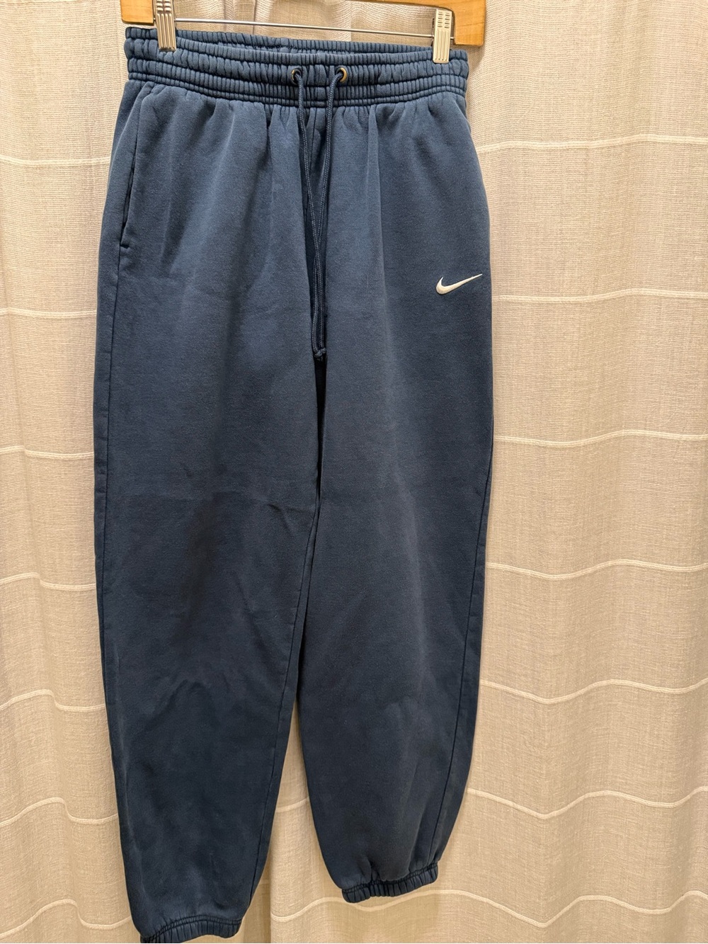 Nike Dark Blue Elastic Waist Sweatpants with Black Swoosh